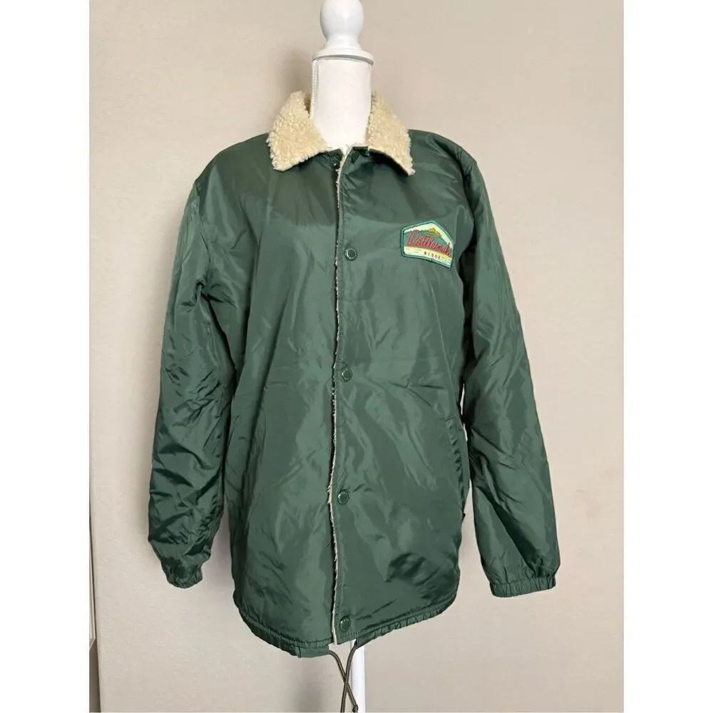 Vintage Levi’s Green Rattlesnake Ridge Patch Large Fleece Lined Jacket Snaps